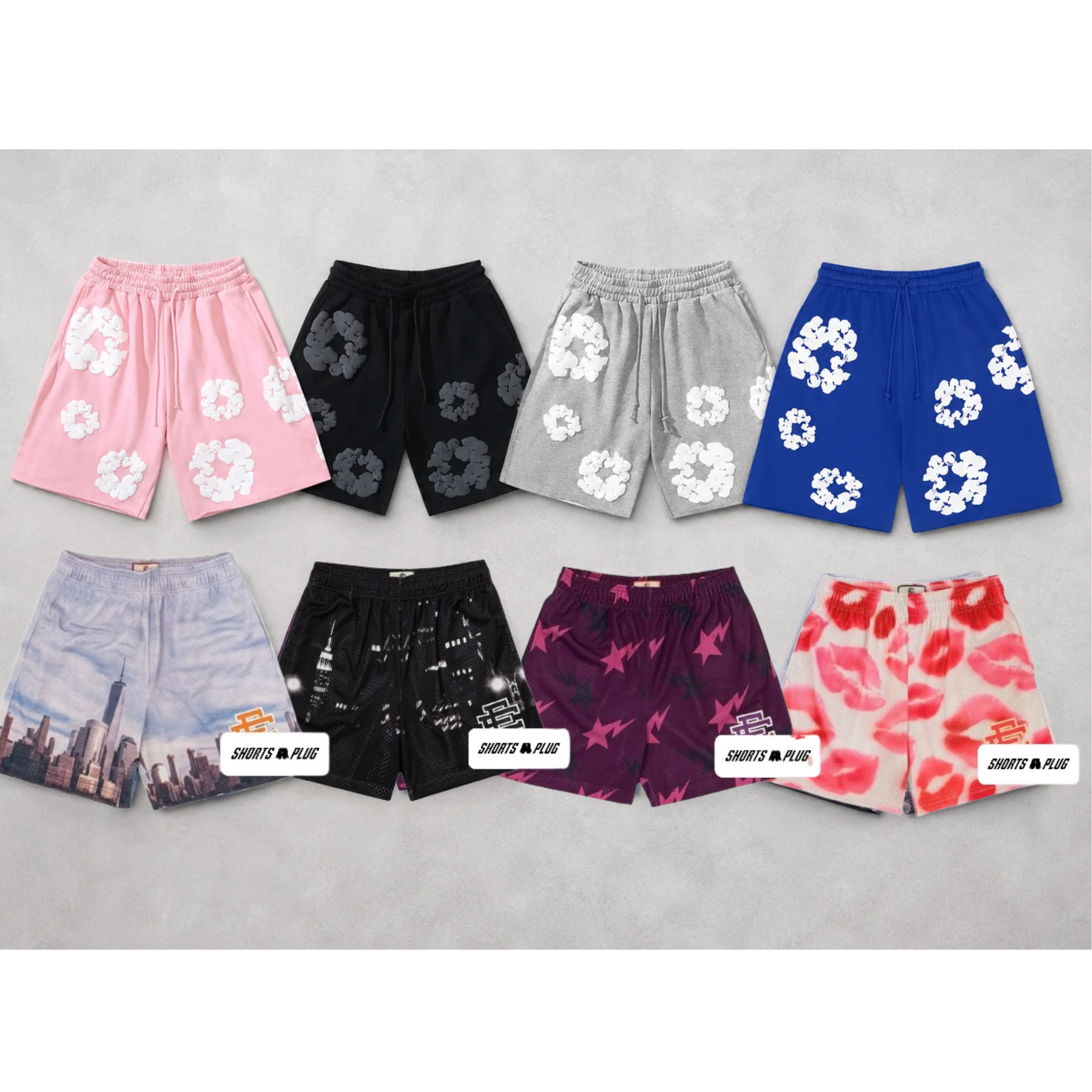 Shorts Plug best-selling mesh and cotton shorts in multiple colors and graphic designs