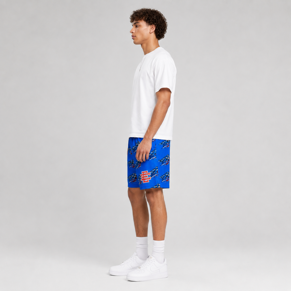 Schwarz-weiße Sox-Mesh-Shorts (SP123)