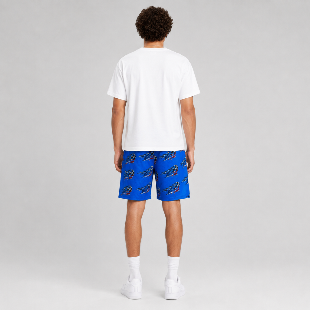 Schwarz-weiße Sox-Mesh-Shorts (SP123)