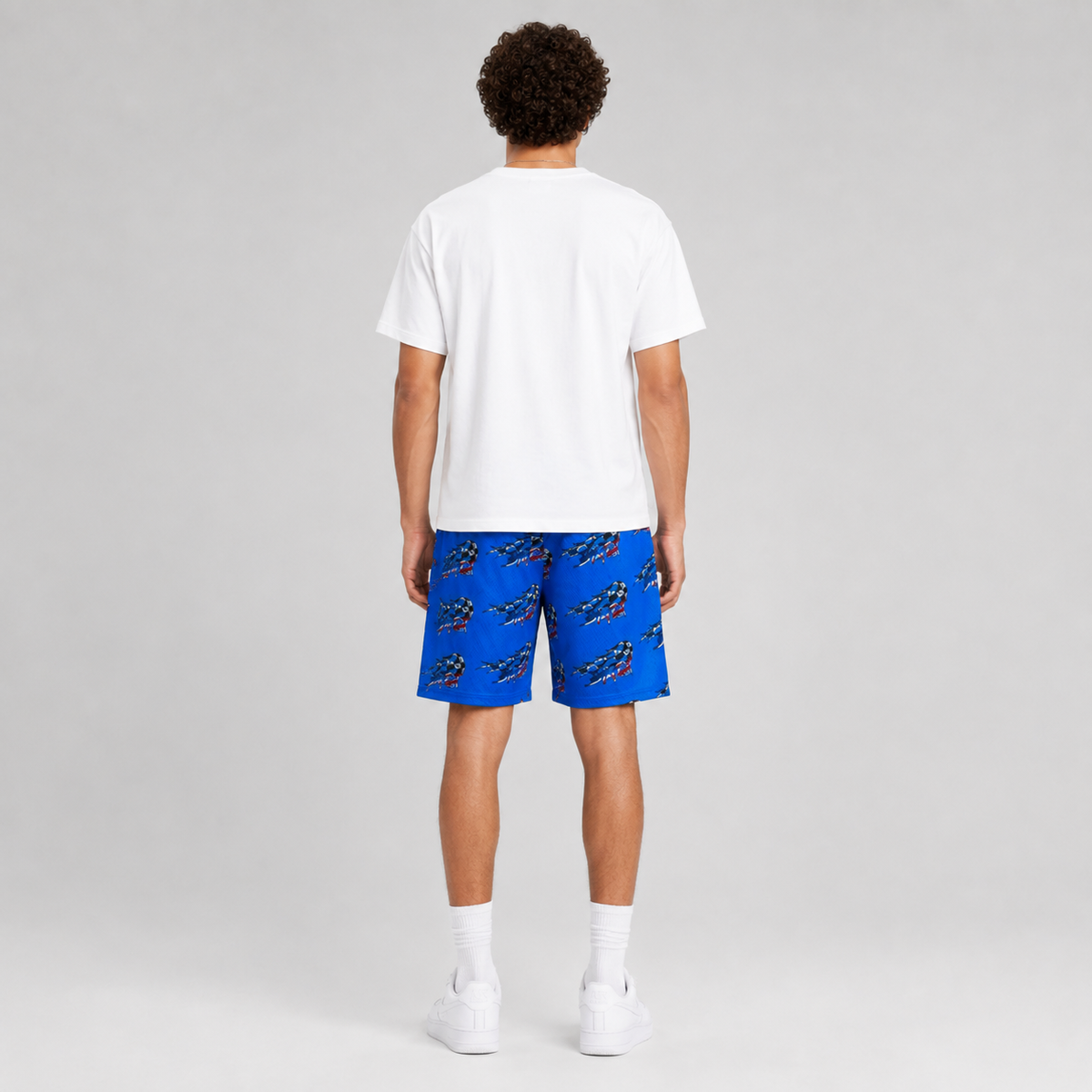 Schwarz-weiße Sox-Mesh-Shorts (SP123)