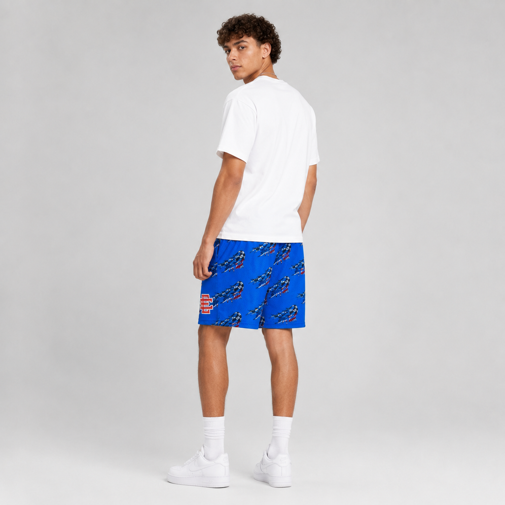 Schwarz-weiße Sox-Mesh-Shorts (SP123)