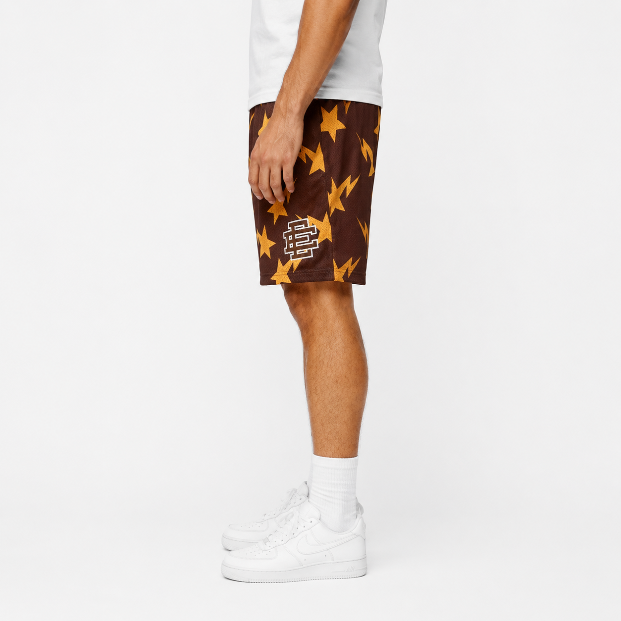 Bronze Starfield mesh shorts - side view