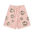 Pink Cream Floral cotton shorts - front product view