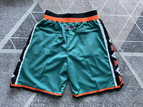 Green All-Star premium basketball shorts, full back view