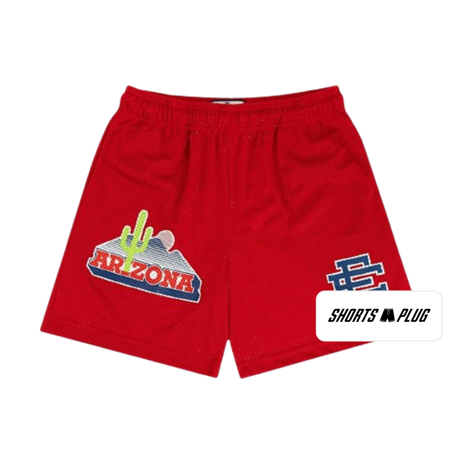Arizona Red mesh shorts - front product view