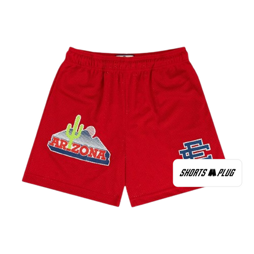Arizona Red mesh shorts - front product view