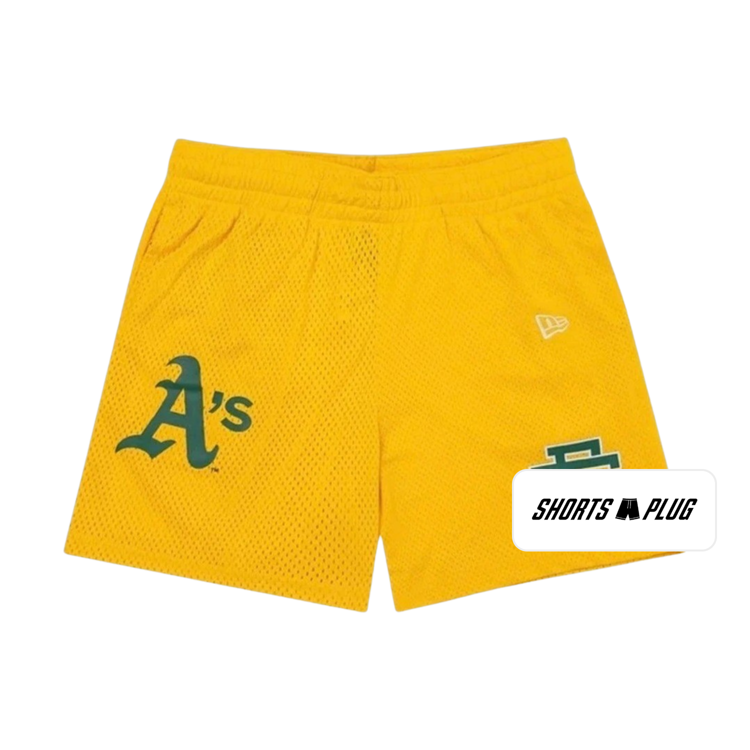 Athletics Gold mesh shorts - front product view