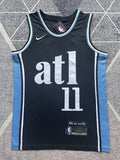 Black Atlanta Hawks basketball jersey, full front view