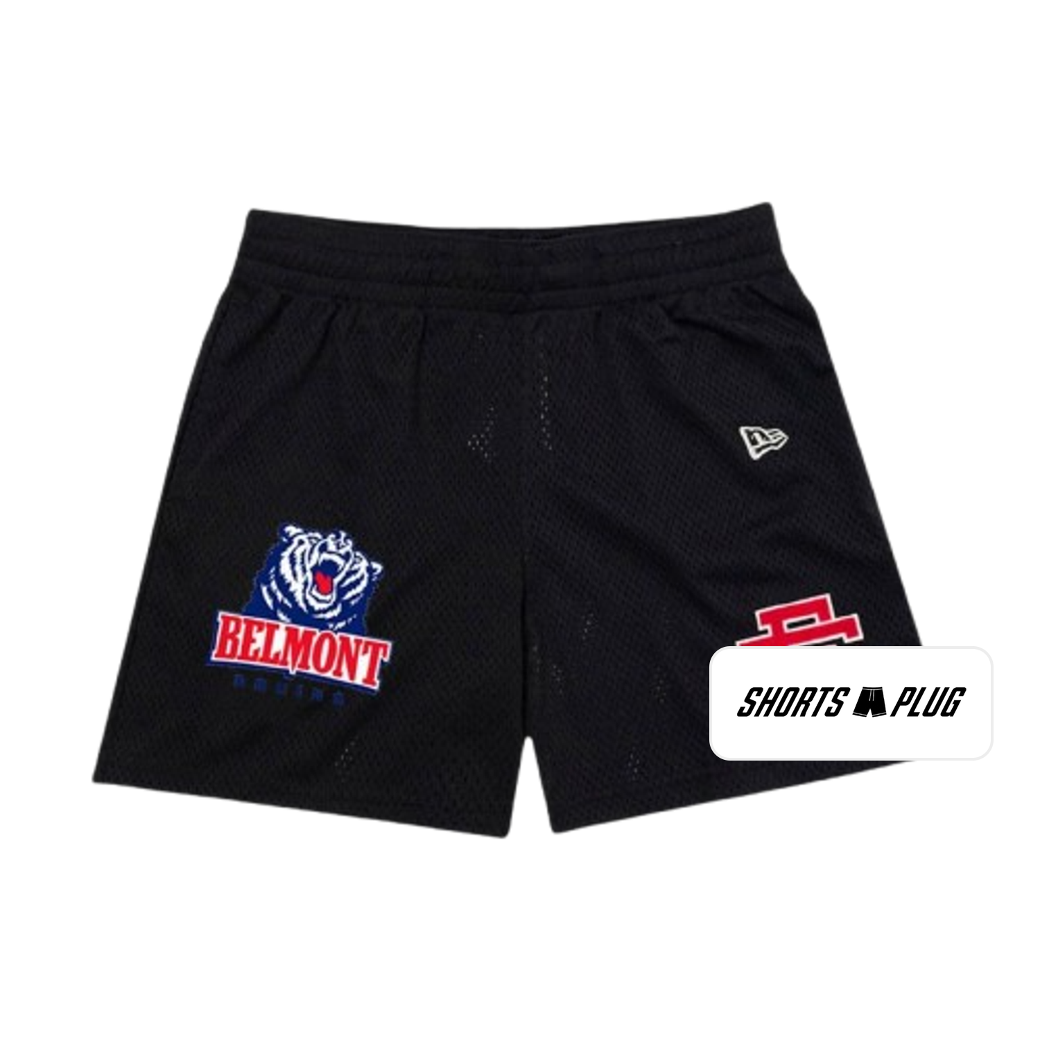 Black Belmont mesh shorts - front product view