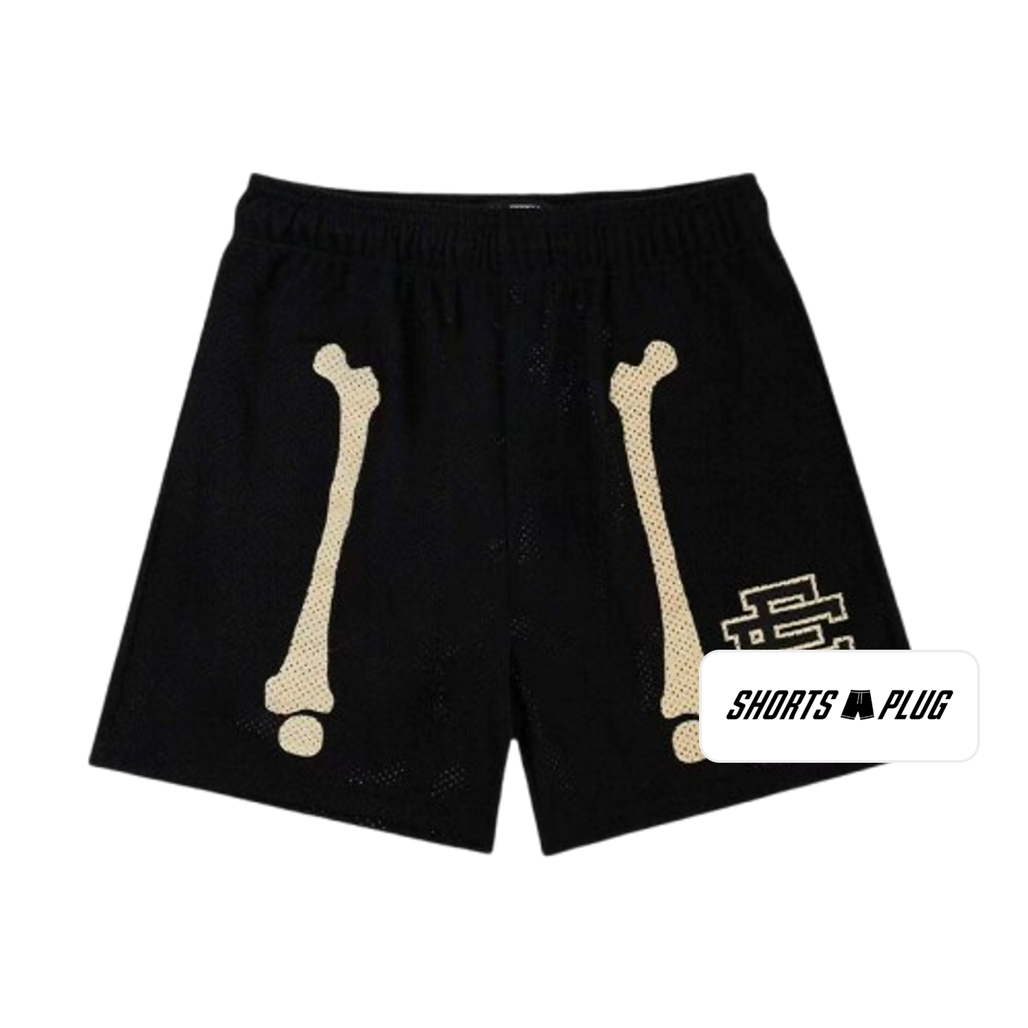 Black Bones mesh shorts - front product view