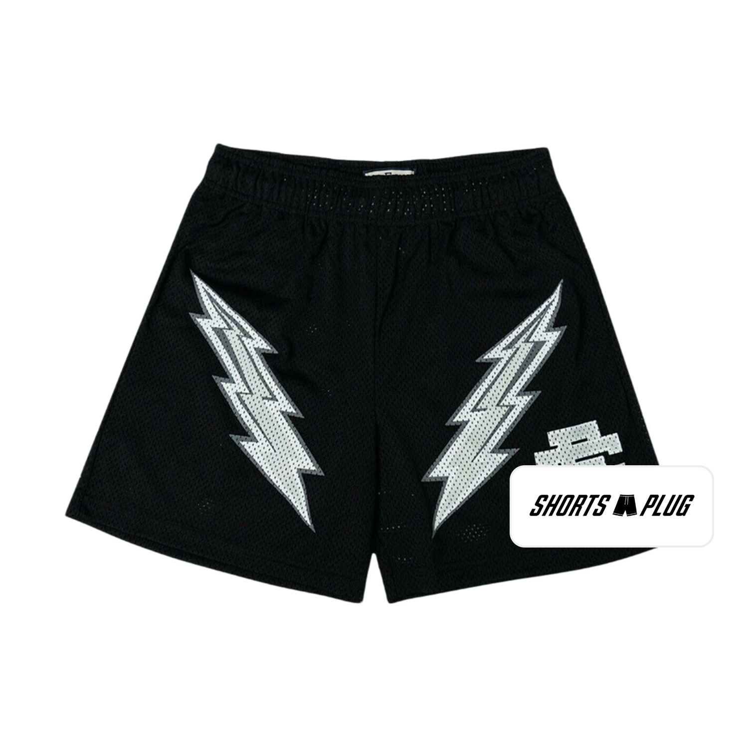 Black Lightning mesh shorts - front product view