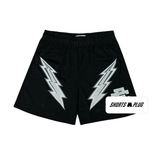Black Lightning mesh shorts - front product view