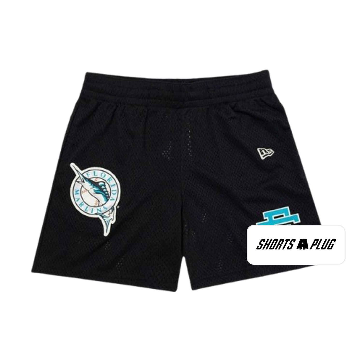 Black Marlin mesh shorts - front product view