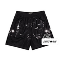 Black Paint Splatter mesh shorts - front product view