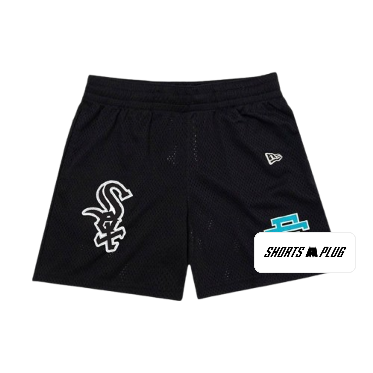 Black White Sox mesh shorts - front product view