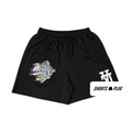 Black World Series mesh shorts - front product view