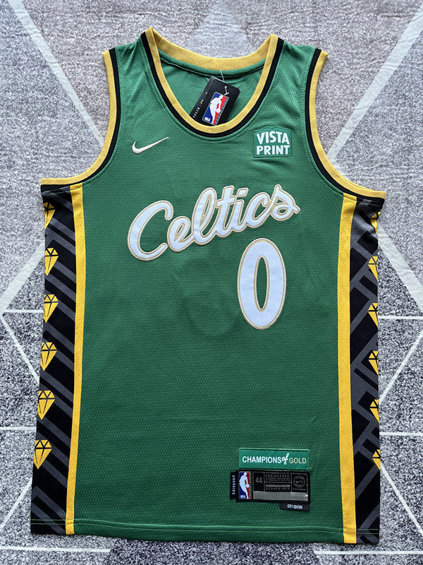 Boston 2023 Green Printed Basketball Jersey #0 front view [SPMERGE:P006:front]