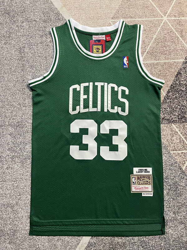 Boston Green Retro Basketball Jersey #33 front view [SPMERGE:P166:front]