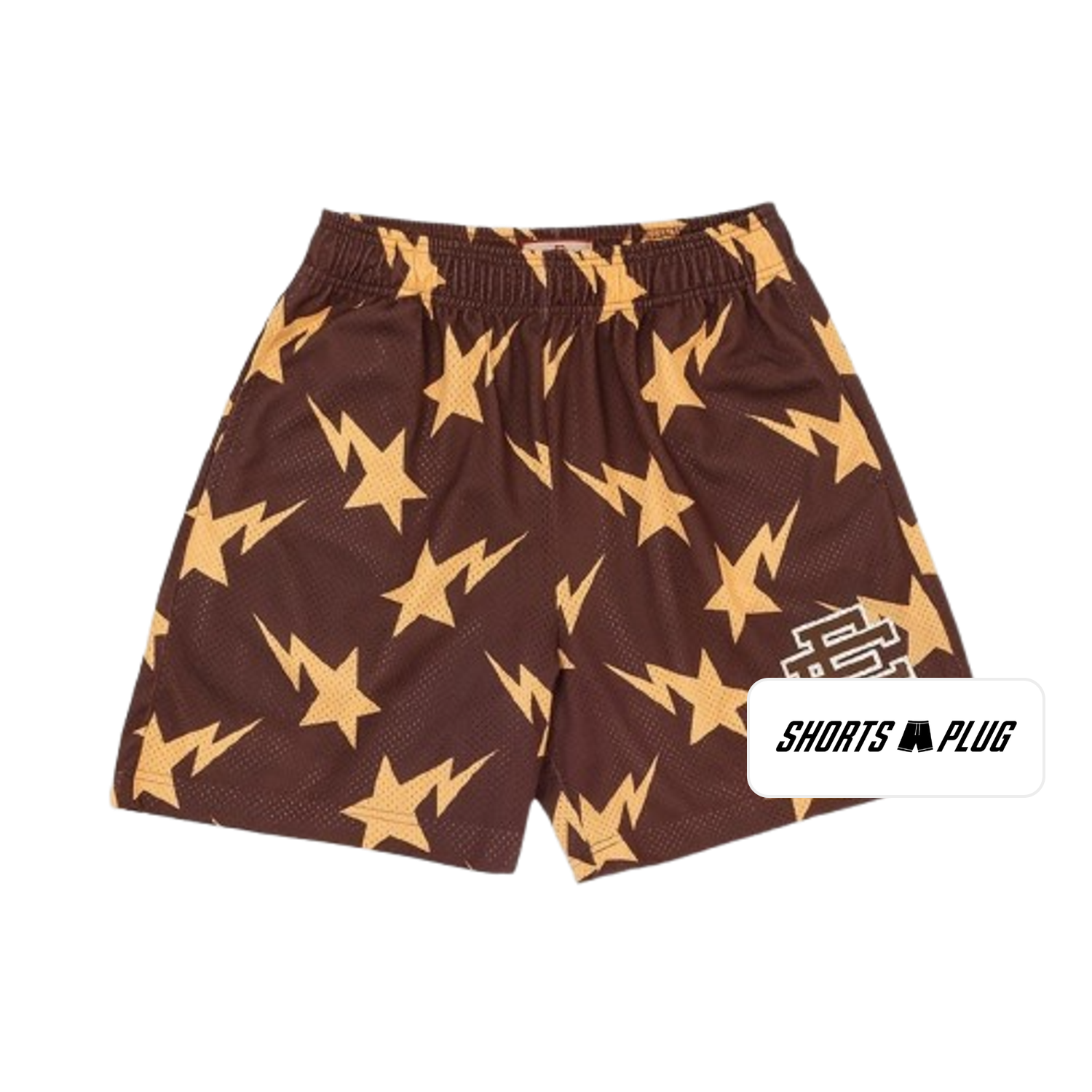Bronze Starfield mesh shorts - front product view