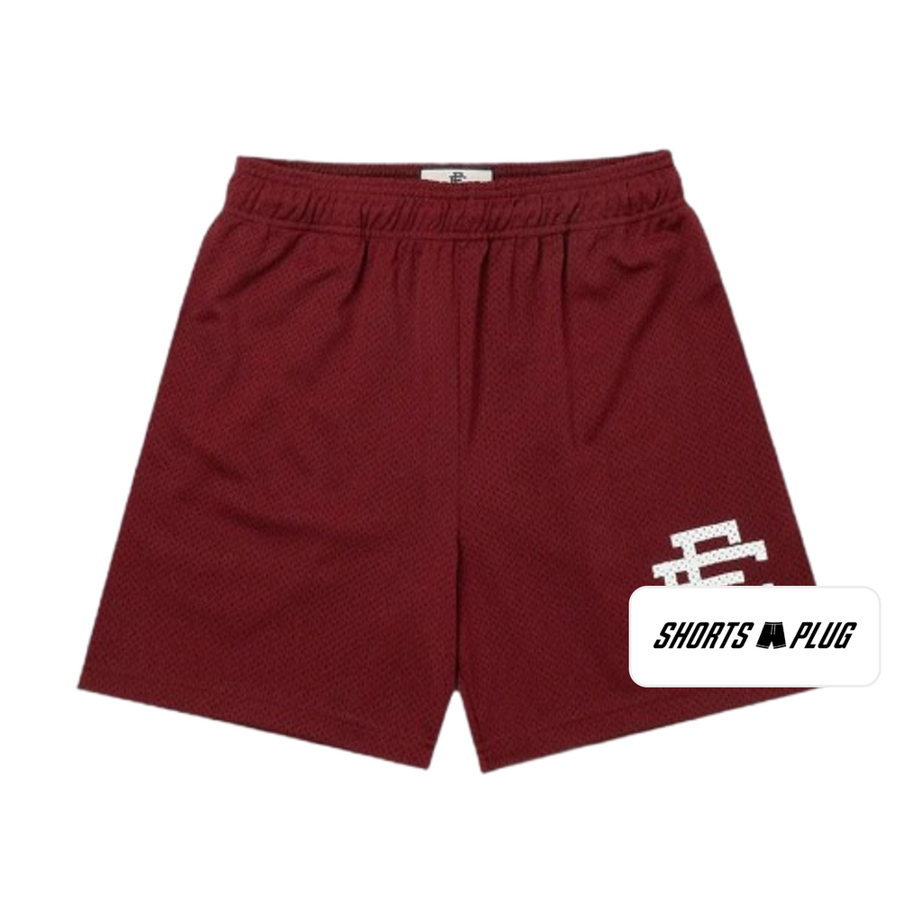 Burgundy Wine mesh shorts - front product view