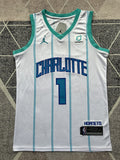 White Charlotte Hornets basketball jersey, full front view