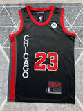 Black Chicago Bulls basketball jersey, full front view