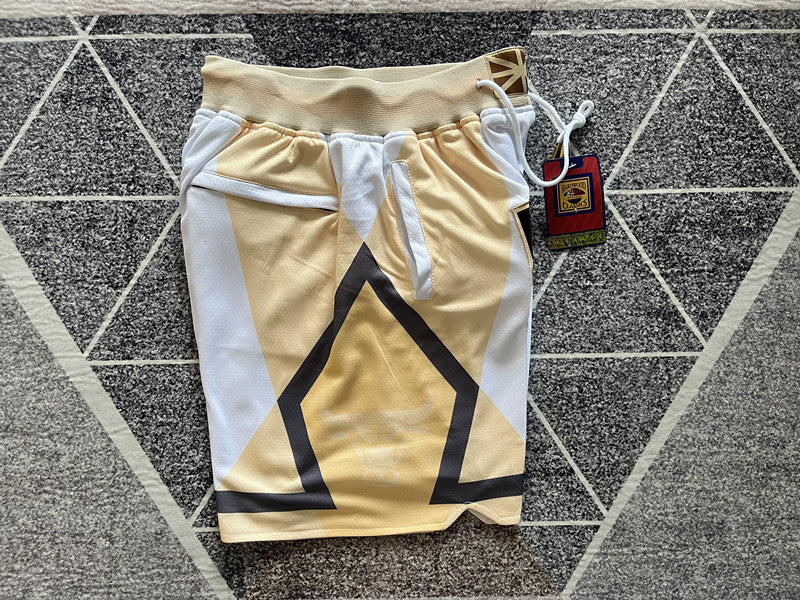 Off-White Chicago Bulls premium basketball shorts, side panel detail