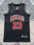 Black Chicago Bulls basketball jersey, full front view