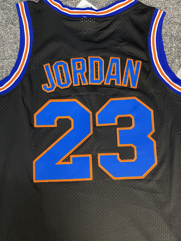 Black Chicago Bulls basketball jersey, back lettering and number detail