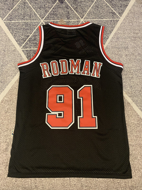 Chicago Black Basketball Jersey #91 back view [SPMERGE:P145:back]