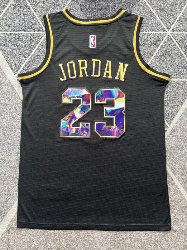 Black and Gold Chicago Bulls basketball jersey, full back view