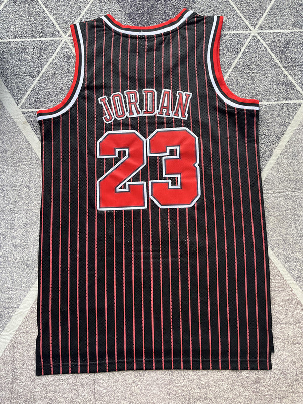 Chicago Black Retro Striped Basketball Jersey #23 back view [SPMERGE:P152:back]