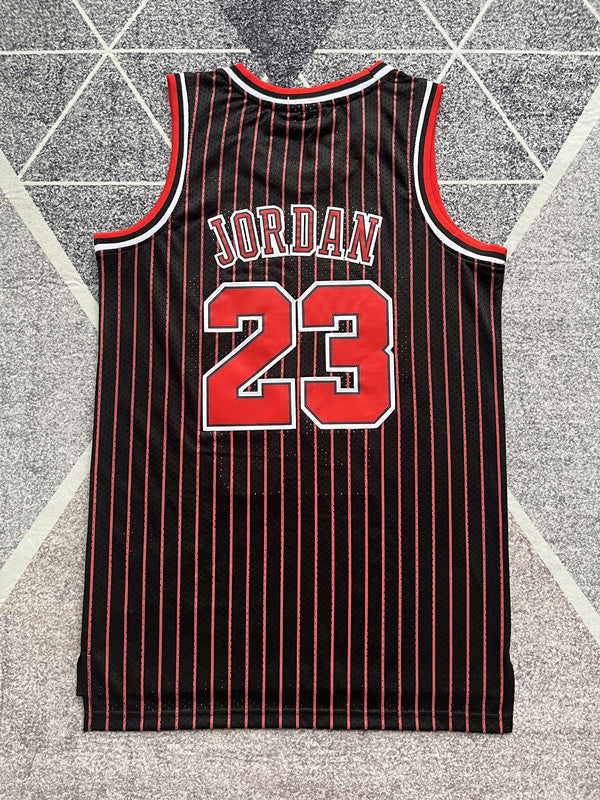Chicago Black Retro Striped Basketball Jersey #23 back view [SPMERGE:P155:back]