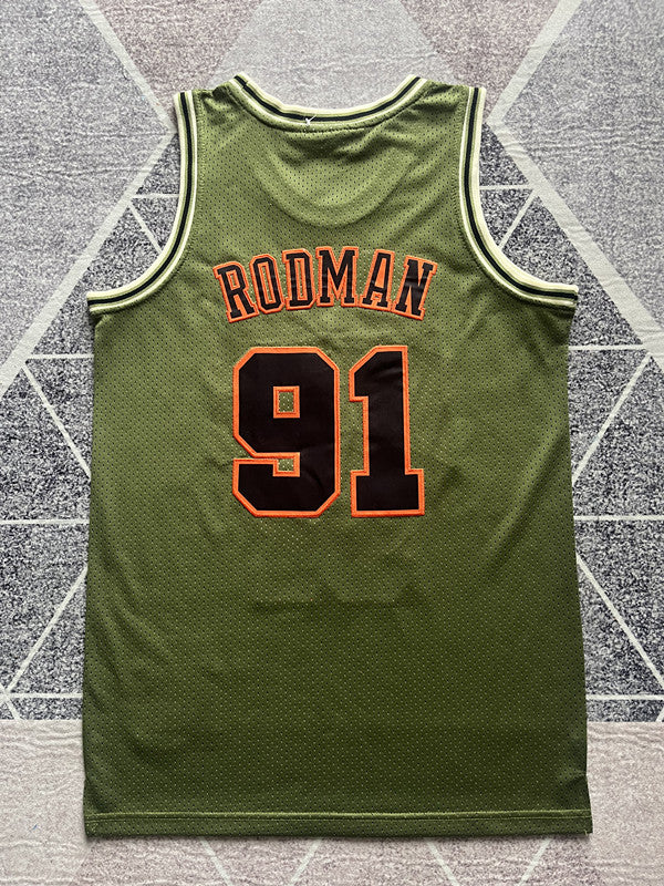 Chicago Olive Basketball Jersey #91 back view [SPMERGE:P139:back]