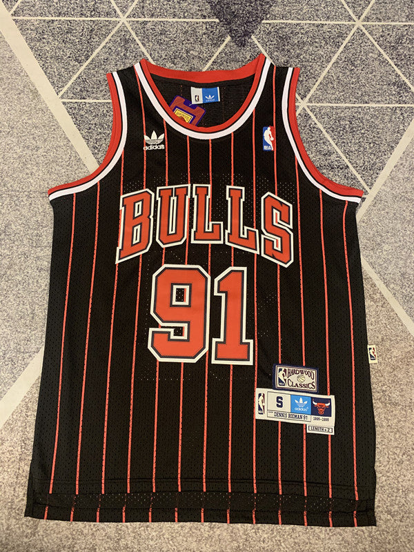 Chicago Striped Basketball Jersey #91 front view [SPMERGE:P144:front]