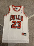 White Chicago Bulls basketball jersey, full front view