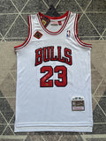 White Chicago Bulls basketball jersey, full front view