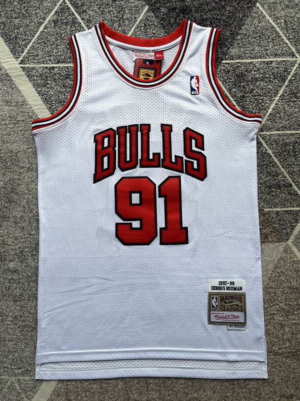 Chicago White Retro Basketball Jersey #91 front view [SPMERGE:P140:front]
