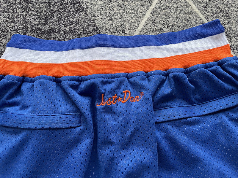 Blue Cleveland Cavaliers premium basketball shorts, waistband and label detail