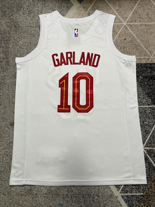 White Garland / Cleveland basketball jersey, full back view