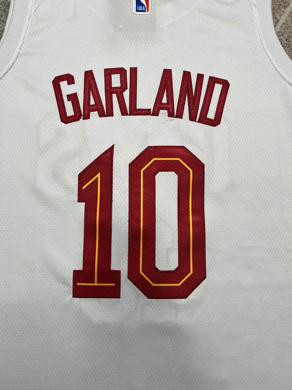 White Garland / Cleveland basketball jersey, back lettering and number detail