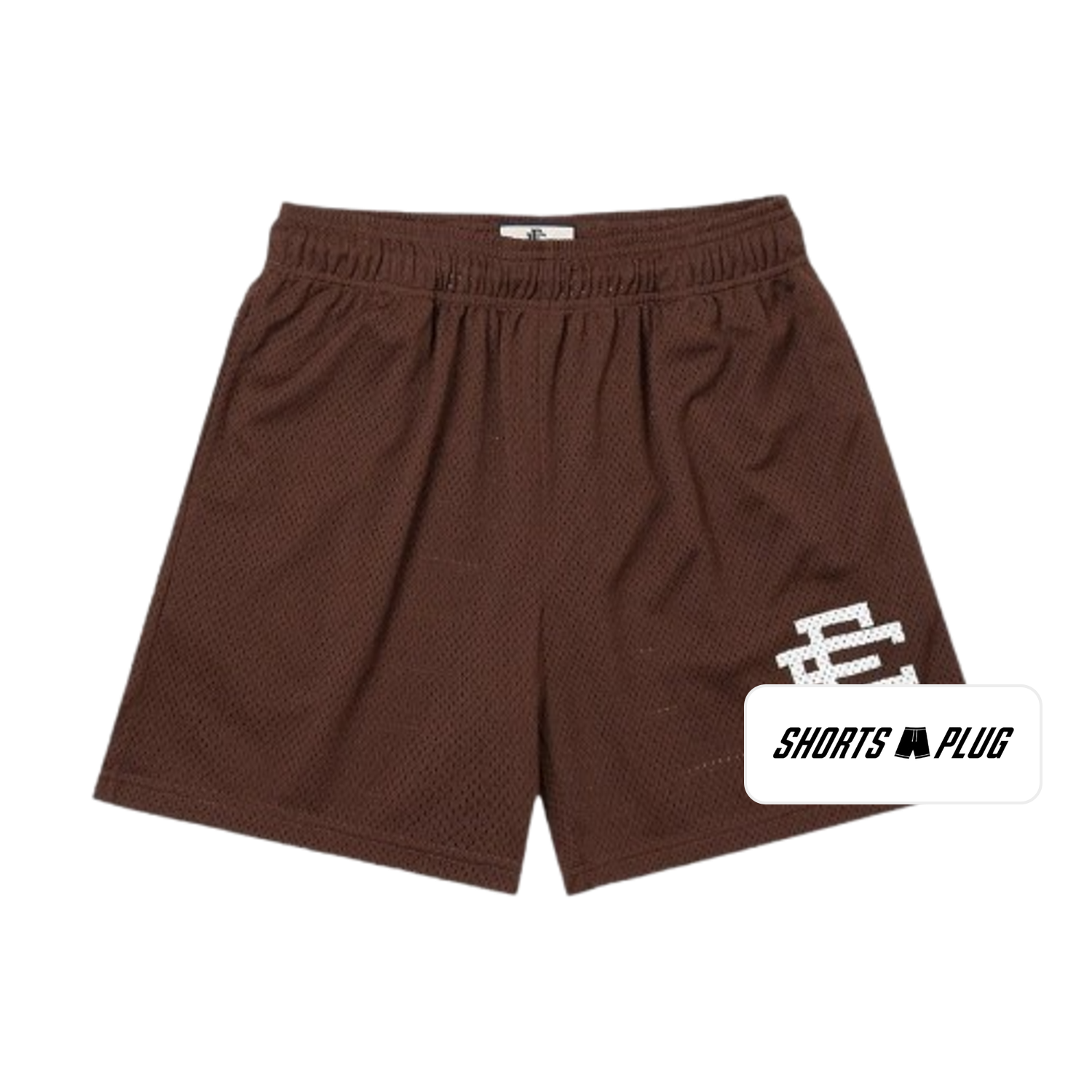 Cocoa Brown mesh shorts - front product view