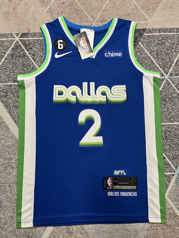 Royal Blue Dallas Mavericks basketball jersey, full front view