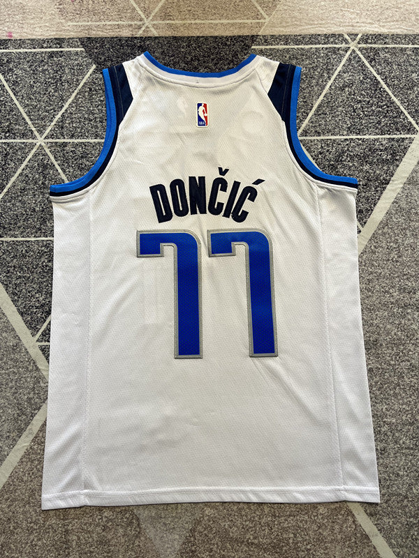 Dallas 2023 White Basketball Jersey #77 back view [SPMERGE:P022:back]