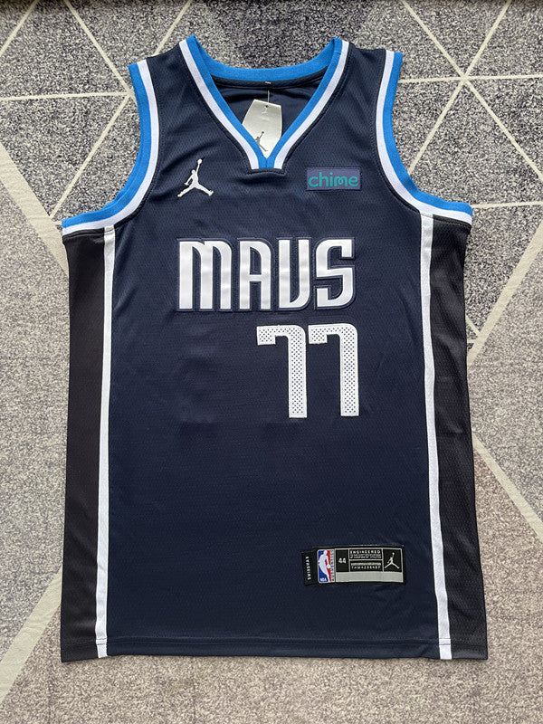Dallas Navy Statement Edition Basketball Jersey #77 front view [SPMERGE:P185:front]