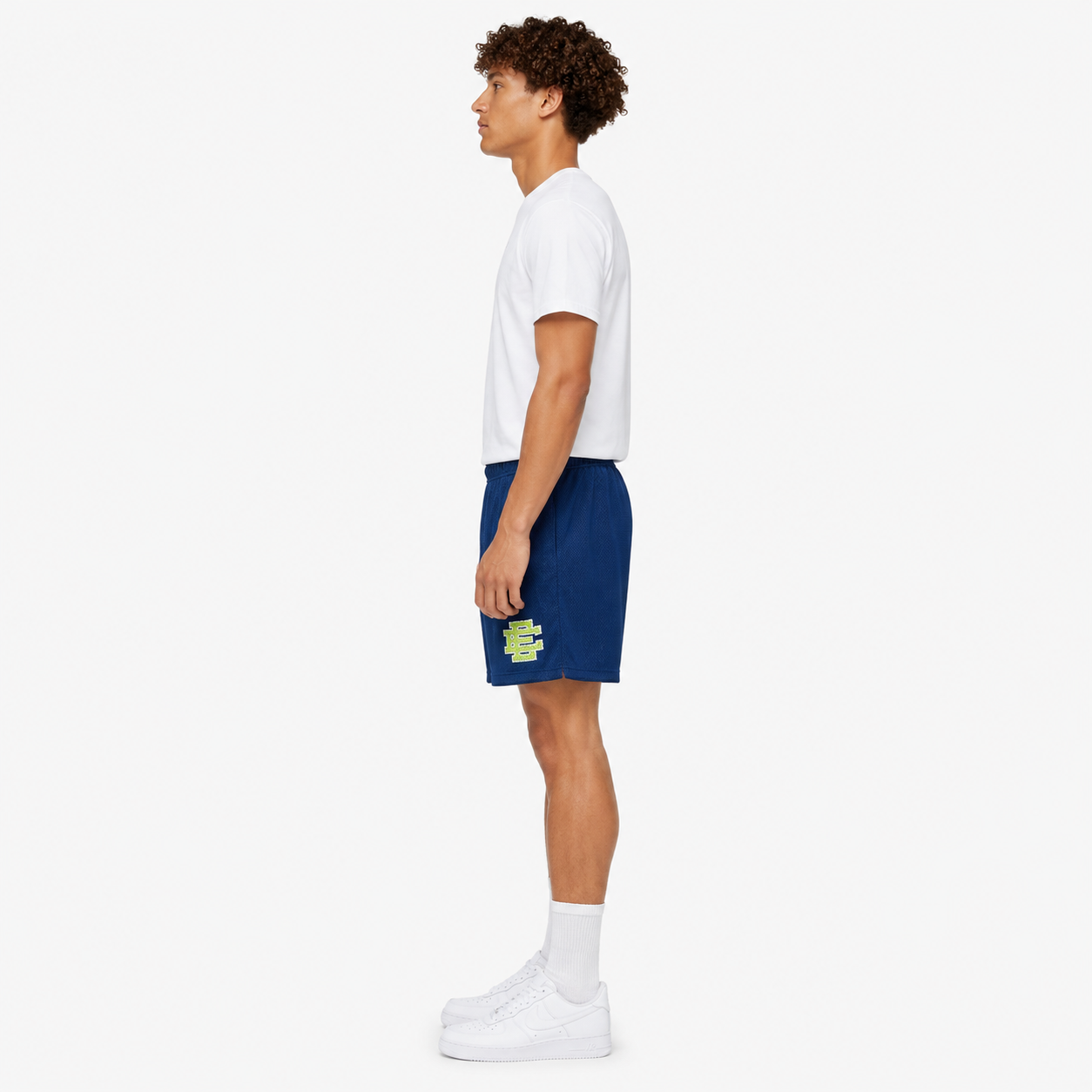 Navy Volt mesh shorts - lifestyle view