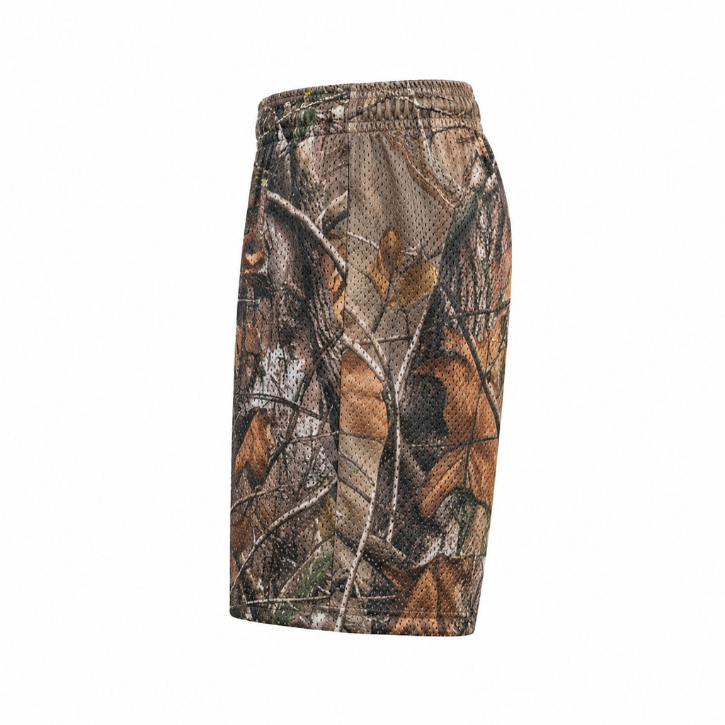 Realtree Gold mesh shorts - back angle view