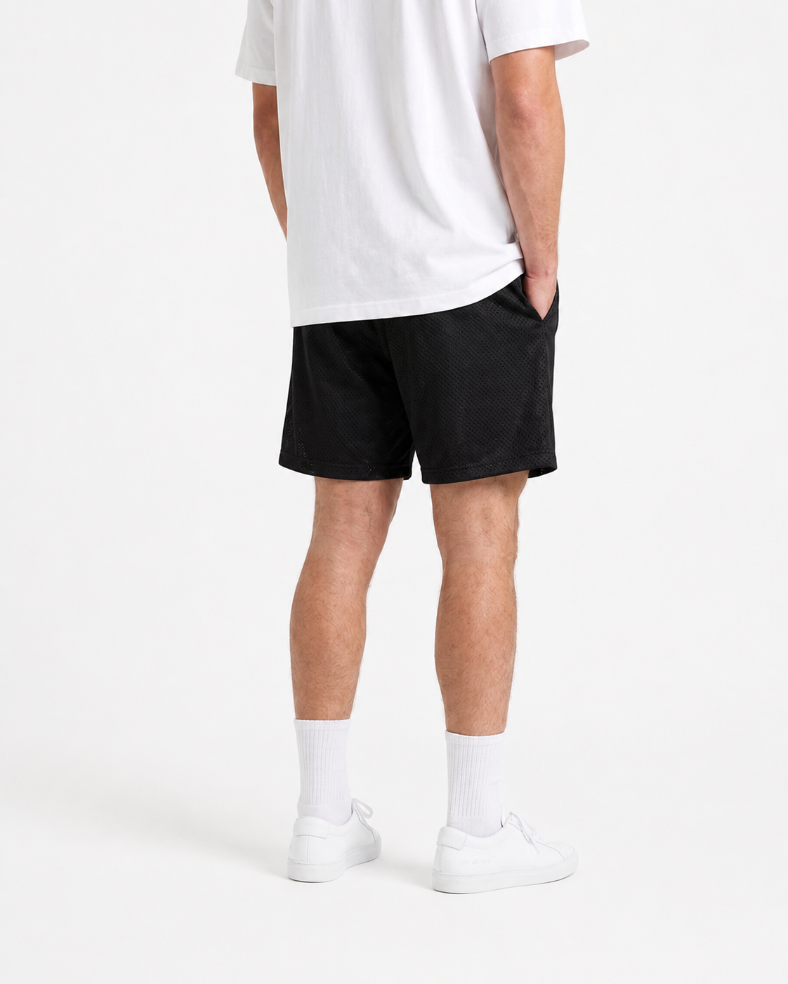 Onyx Black mesh shorts - side view