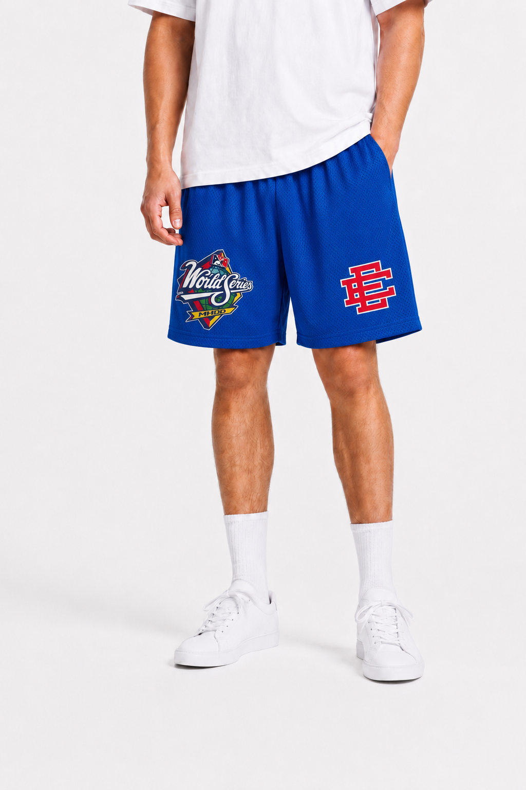 Royal World Series mesh shorts - back angle view