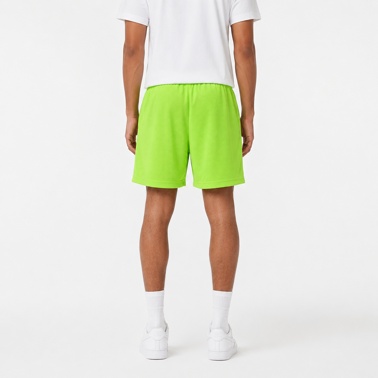 Neon Volt mesh shorts - side view